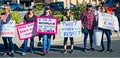 Anti-Trump messages at the 2018 Women`s March in Santa Ana.