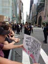 Anti-Trump Rally, Demonstrators and Police, NYC, NY, USA Royalty Free Stock Photo