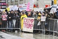 Anti Trump Rally in front of Trump Tower in Toronto. Royalty Free Stock Photo