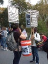 Anti-Trump Rally, Spanish Language Signs, Washington Square Park, NYC, NY, USA