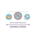 Anti vaccination movement concept icon