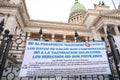 Anti-vaccine banner at the National Congress of Argentina