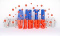 ANTI VIRUS on white background. Pandemia Coronavirus disease named COVID-19 3d image