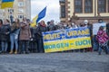 Anti-war rally in support of Ukraine in Europe , Germany , Leipzig 26/02/2022