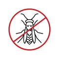 Anti wasp sign. Insect protection icon. Vector illustration