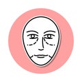 Antiaging face Botox sticker icon. Simple thin line, outline vector of anti agies icons for ui and ux, website or mobile