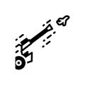 Black solid icon for Antiaircraft, army and attack