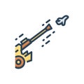 Color illustration icon for Antiaircraft, army and attack