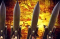 Antiaircraft missiles abstract grunge dramatic photo Royalty Free Stock Photo