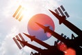 Antiaircraft rockets on background of South Korea flag