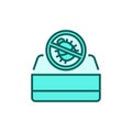 Antiallergic material on mattress icon. Health sleep vector illustration.