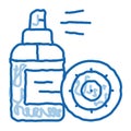 Antibacteria Spray Kill Microbe doodle icon hand drawn illustration