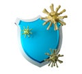 Antibacterial or anti virus shield, health protect concept. 3D rendering