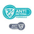 Antibacterial formula emblem with shield Royalty Free Stock Photo