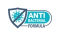 Antibacterial formula stamp with crossed virus