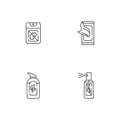 Antibacterial hand sanitizers linear icons set Royalty Free Stock Photo