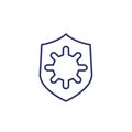 antibacterial protection, immune system line icon
