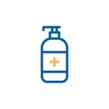 Antibacterial sanitizer liquid soap vector thin line icon