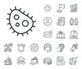 Bacteria line icon. Antibacterial sign. Salaryman, gender equality and alert bell. Vector