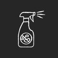 Antibacterial spray chalk white icon on black background