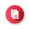 Antibacterial wipes red flat design long shadow glyph icon