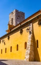 Our Lady of Immaculate Conception Cathedral church at Rue de Saint Espirit street in historic old town of Antibes in France Royalty Free Stock Photo