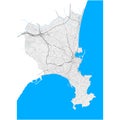 Antibes, France Black and White high resolution vector map