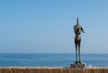 Antibes, France - 10 26 2022 : sculpture facing the mediterranean sea in the garden of the Picasso museum