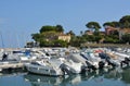 Reflections of Cap Antibes and Boat Marina, Provence France Royalty Free Stock Photo