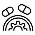 Antibiotic fight icon, outline style