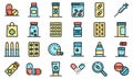 Antibiotic icons set vector flat Royalty Free Stock Photo