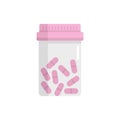 Antibiotic pill jar icon flat isolated vector Royalty Free Stock Photo