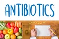 ANTIBIOTICS CONCEPT and Antibiotics - Printed Diagnosis mix the