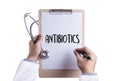 ANTIBIOTICS CONCEPT and Antibiotics - Printed Diagnosis mix the