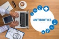 ANTIBIOTICS CONCEPT and Antibiotics - Printed Diagnosis mix the