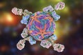 Antibodies attacking Zika virus