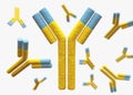 Antibodies and virus Royalty Free Stock Photo