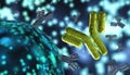 Antibody, immunoglobulins, 3d rendering