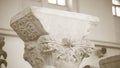 Antic column detail in a museum, architectural background Royalty Free Stock Photo