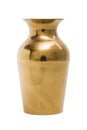 Antic gold engraved oriental metal vase on isolated background.