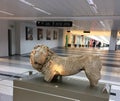 Antic lion sculpture presented in Rafic Hariri international airport, Lebanon