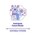 Anticipate future needs concept icon