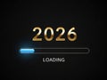 Anticipating the future: loading progress for the year 2026 Royalty Free Stock Photo