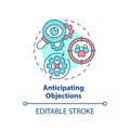 Anticipating objections multi color concept icon