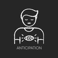 Anticipation chalk white icon on black background Royalty Free Stock Photo