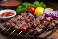 Anticuchos Grilled Skewered Meat, Peruvian Cuisine On