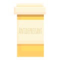 Antidepressant drug icon cartoon vector. Anxiety pill