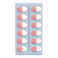 Antidepressant pack icon cartoon vector. Pill medication