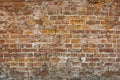 Old cracked brick wall background Royalty Free Stock Photo