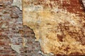 Antient cracked brick wall background Royalty Free Stock Photo